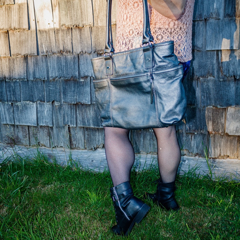 Tignanello Silver/Grey Purse